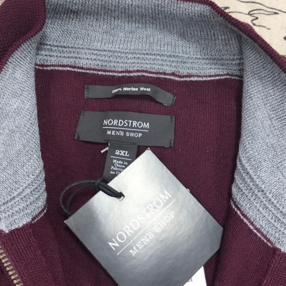 Men's Nordstrom Men's Shop Quarter Zip Wool Pullover - Picture 6 of 8